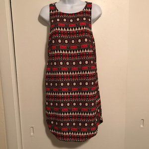 Red and Black Shift Dress